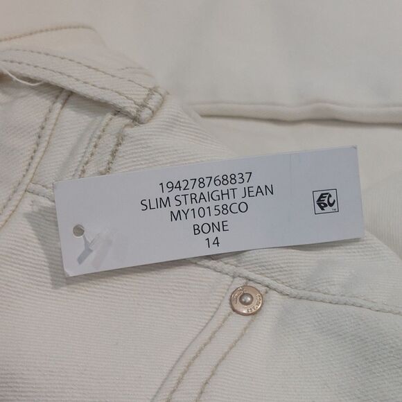Seven 7 Women's Size 14 Slim Straight High Rise Jeans Bone Denim Stretch NEW! - Picture 5 of 13